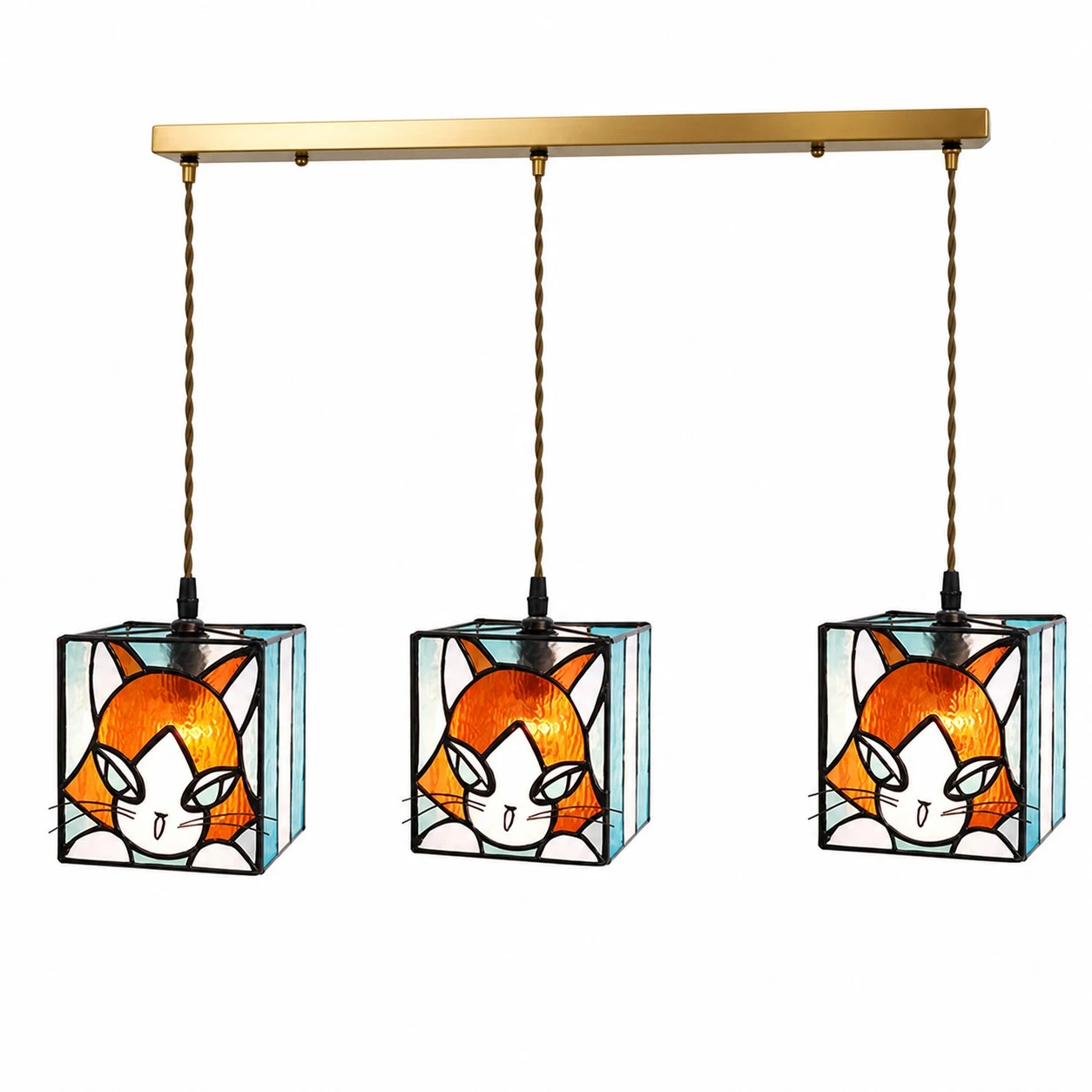 stained glass cat pendant light SKU option