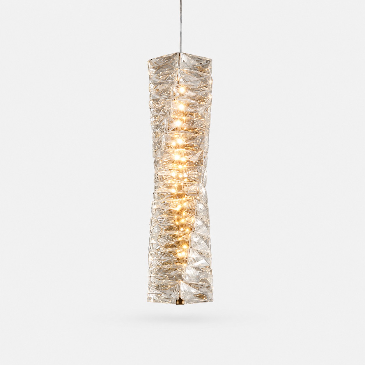 Sculptural Crystal Column LED Pendant Light