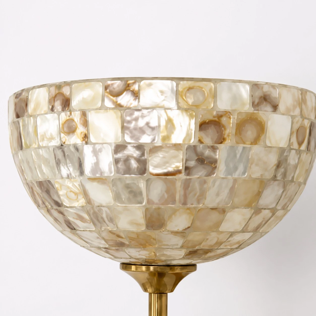 White shell mosaic brass wall sconce