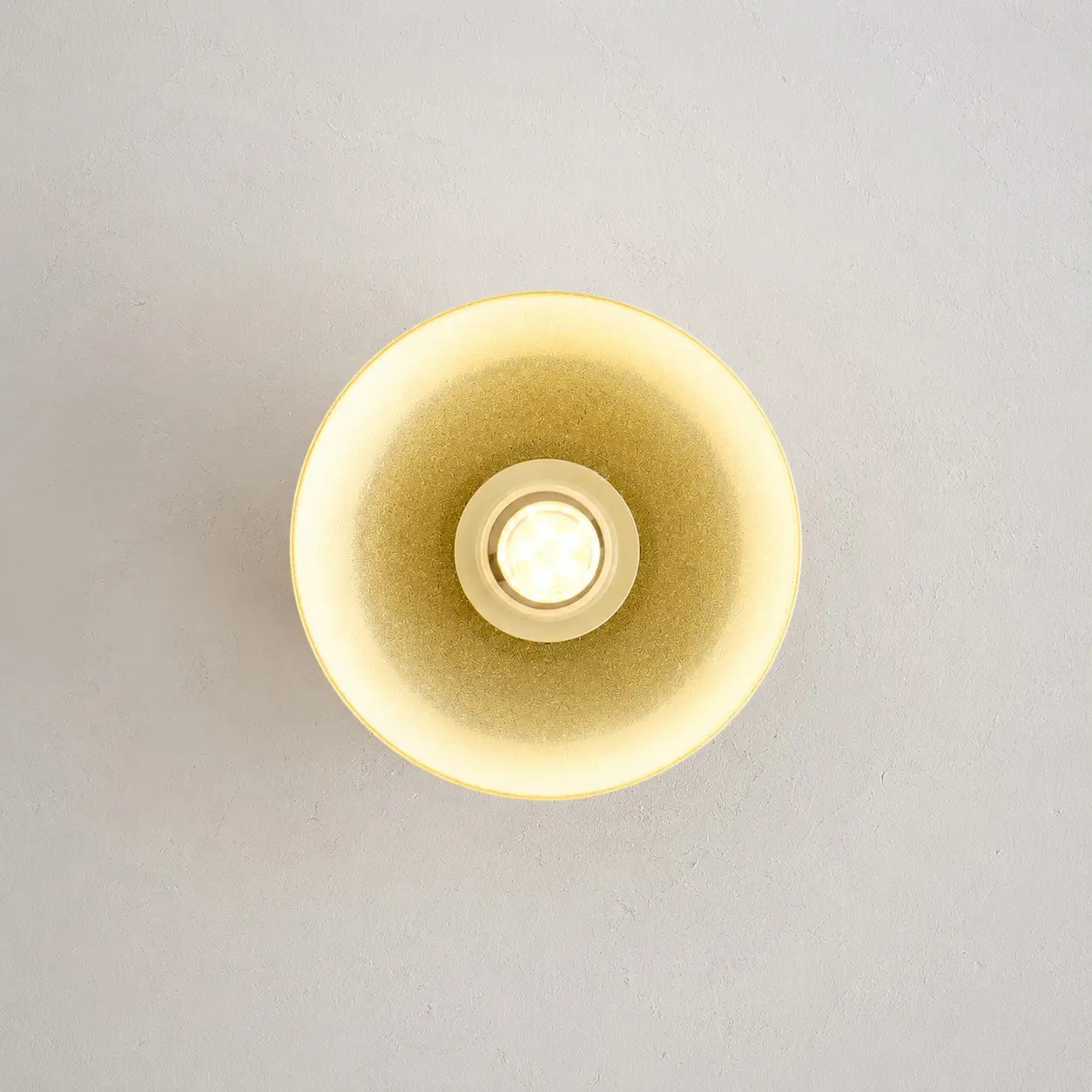 Bottom view of the glass shade